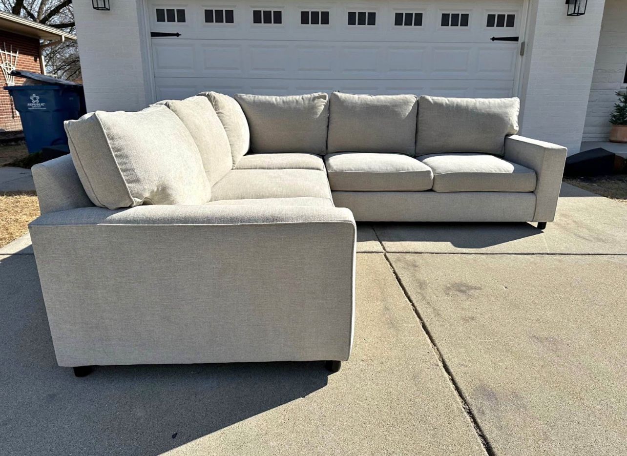 Pottery Barn Comfort Modern Square Arm 3-Piece L-Shaped Sectional