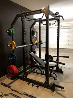 Commercial Gym Grade Power Rack and Accessories