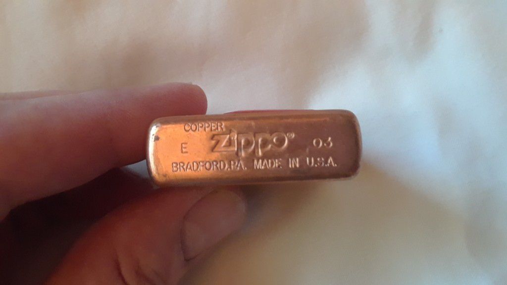 Solid Copper E03 Zippo Lighter UNUSED UNFIRED E 03 for Sale in