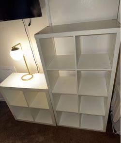 IKEA Kallax 2x4 Cube Shelf Unit- White Cube Storage Shelves – Set of 2