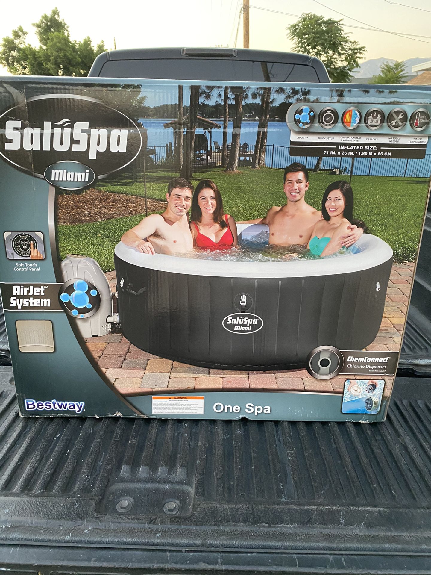 🏖 Bestway Miami Hot Tub Jacuzzi Spa above ground pool, 4-person, Black Coleman 🏖 FREE LOCAL DELIVERY WITHIN 45 MILES