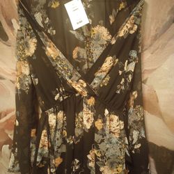Floral Print Wrap Blouse, Hoity-toity Boutique 
