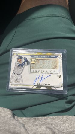 Jc escarra /99 first career hit base patch card