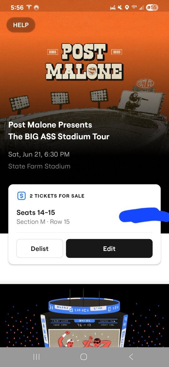 Post Malone FLOOR SEATS ROW M
