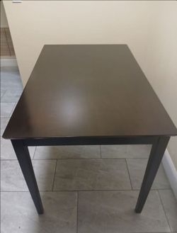 Dining/kitchen table: table dimensions: 47" length, 29.5" height and 30" tall. Chairs: 34" high, 16" wide, and 16" deep, Bench: 36" wide, 18" tall, an