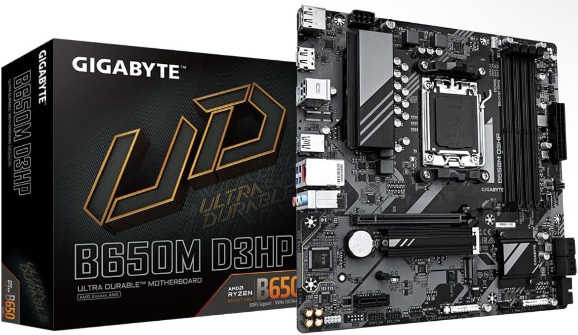 Gigabyte B650M D3HP Motherboard (AM5/4xDDR5/HDMI/DP/USB 3.2/M.2)