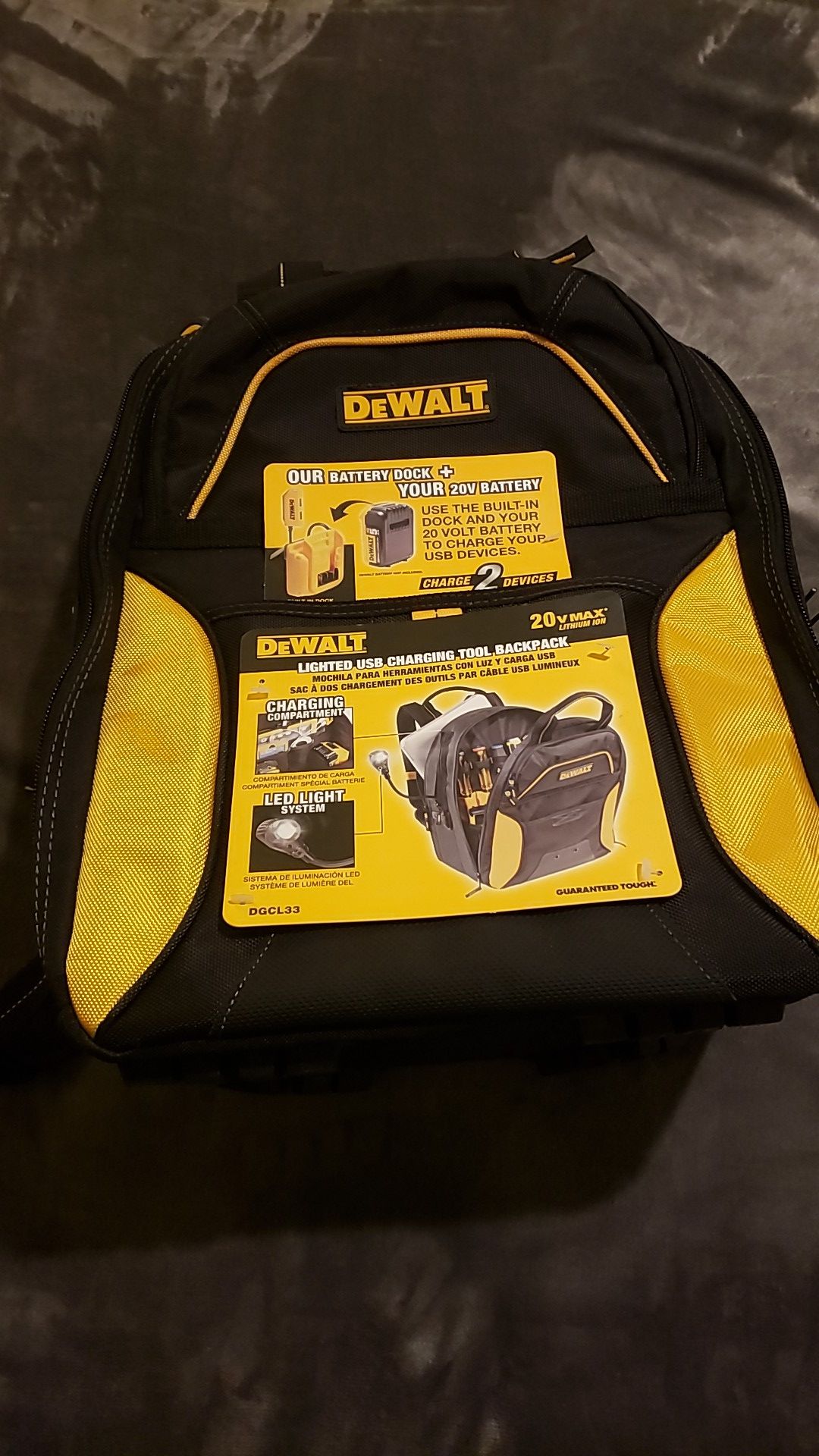 dewalt backpack with light