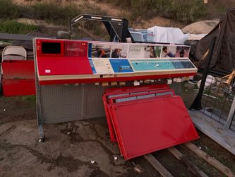 Old Sports Authorities shelves. Metal shelves