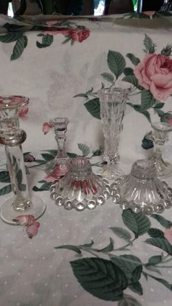 6 candle holders Crystal