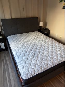 IKEA Queen Bed Frame + Serta Mattress Bundle - Like New - Moving Sale