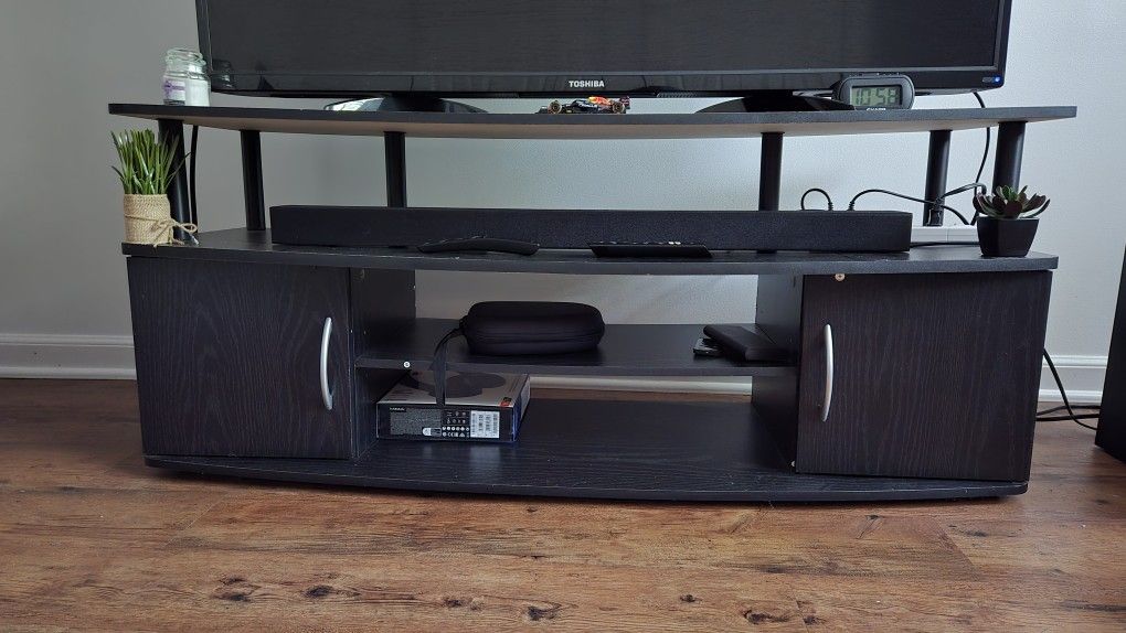Black TV Stand with Storage