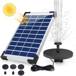 5.5W Solar Fountain Pump Built-in 1500mAh Battery Solar Water Pump Floating Fountain with 6 Nozzles