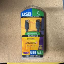 USB Cable Extension 6’ 1.8m
