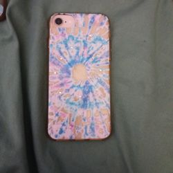 Blue And Pink Tie Dye Apple iPhone 7, 7S, 8, Case 