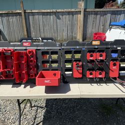 Milwaukee packout Wall System Set Up
