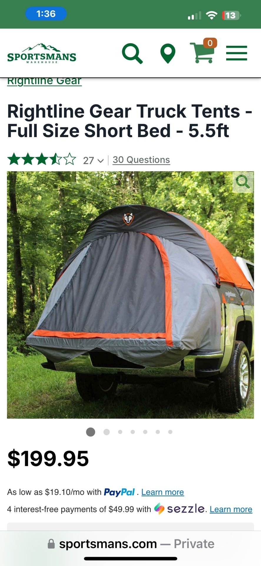 Full-Size Truck, Bed Tent, And Air Mattress