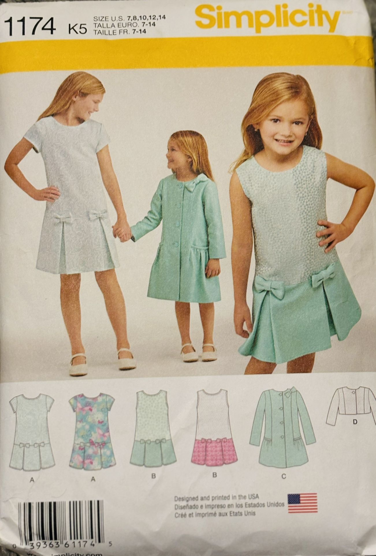 Girls Simplicity 1174 for Dress Jacket Size 7-14 Uncut