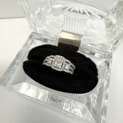 14k Princess Cut Diamond Wedding Set