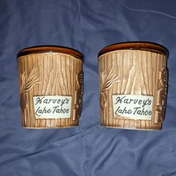 Vintage Harvey's Lake Tahoe Tiki Mugs