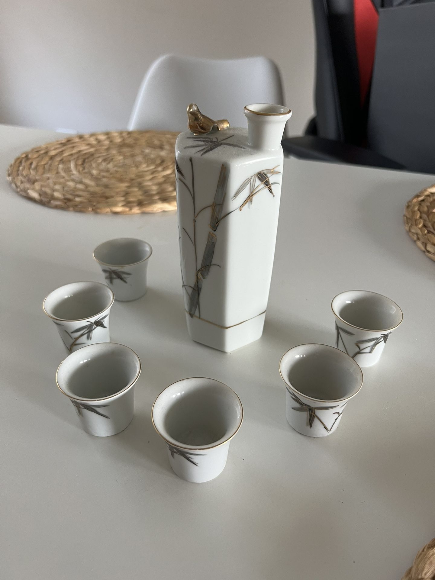 Japanese Whistling Bird Sake Set
