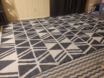Large 10×7 Geometric Area Rug – Professionally Cleaned
