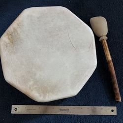 Handmade Native American Rawhide Drum W/soft beater