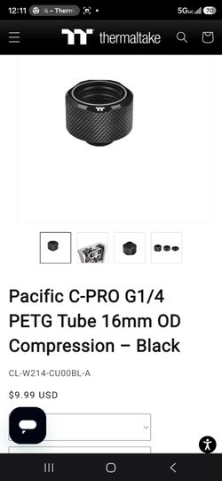 Pc liquid G 1/4 Fitting 16mm OD Mod Cooling PETG Rigid Hard Tube Thermaltake