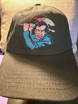 The Multilator Black Baseball Cap with Comic Embroidery