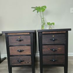Solid Wood End Tables - Vintage/Rustic