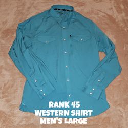 RANK 45 CASUAL SHIRT, MEN'S LARGE