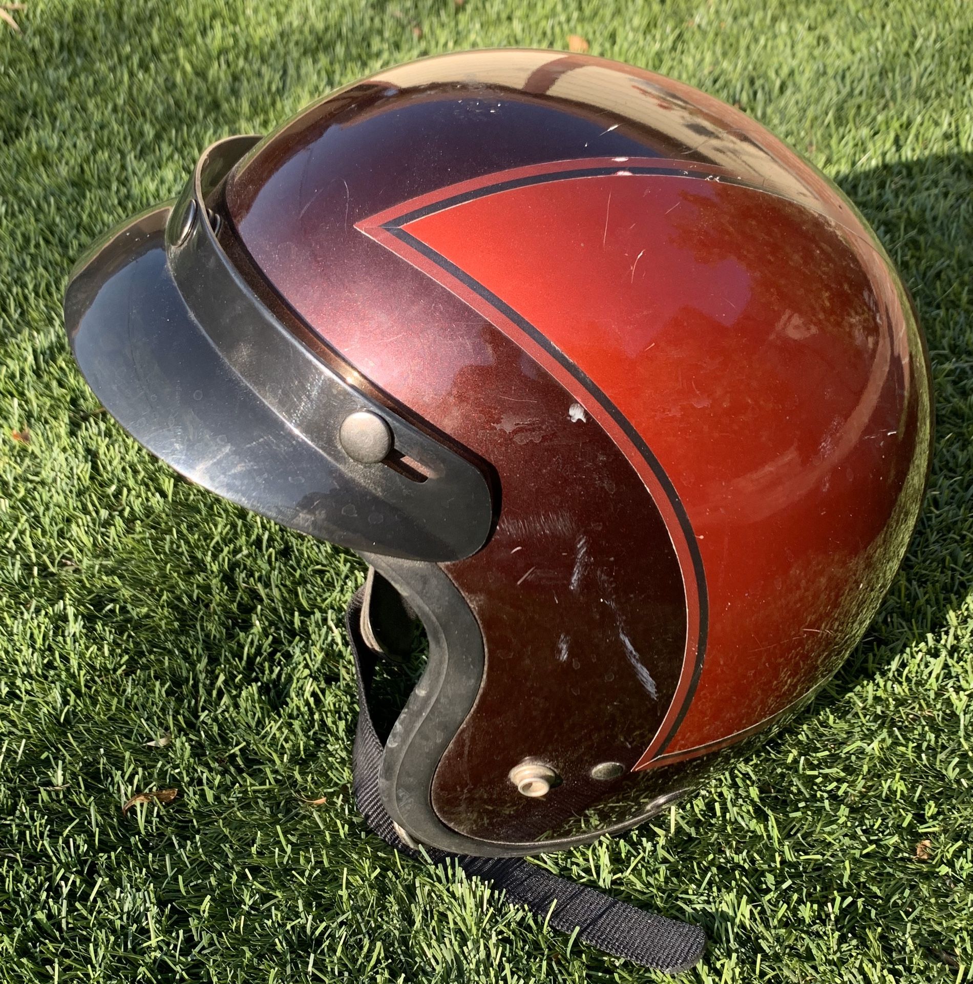 Vintage red 1975 Honda custom Hondaline helmet size medium