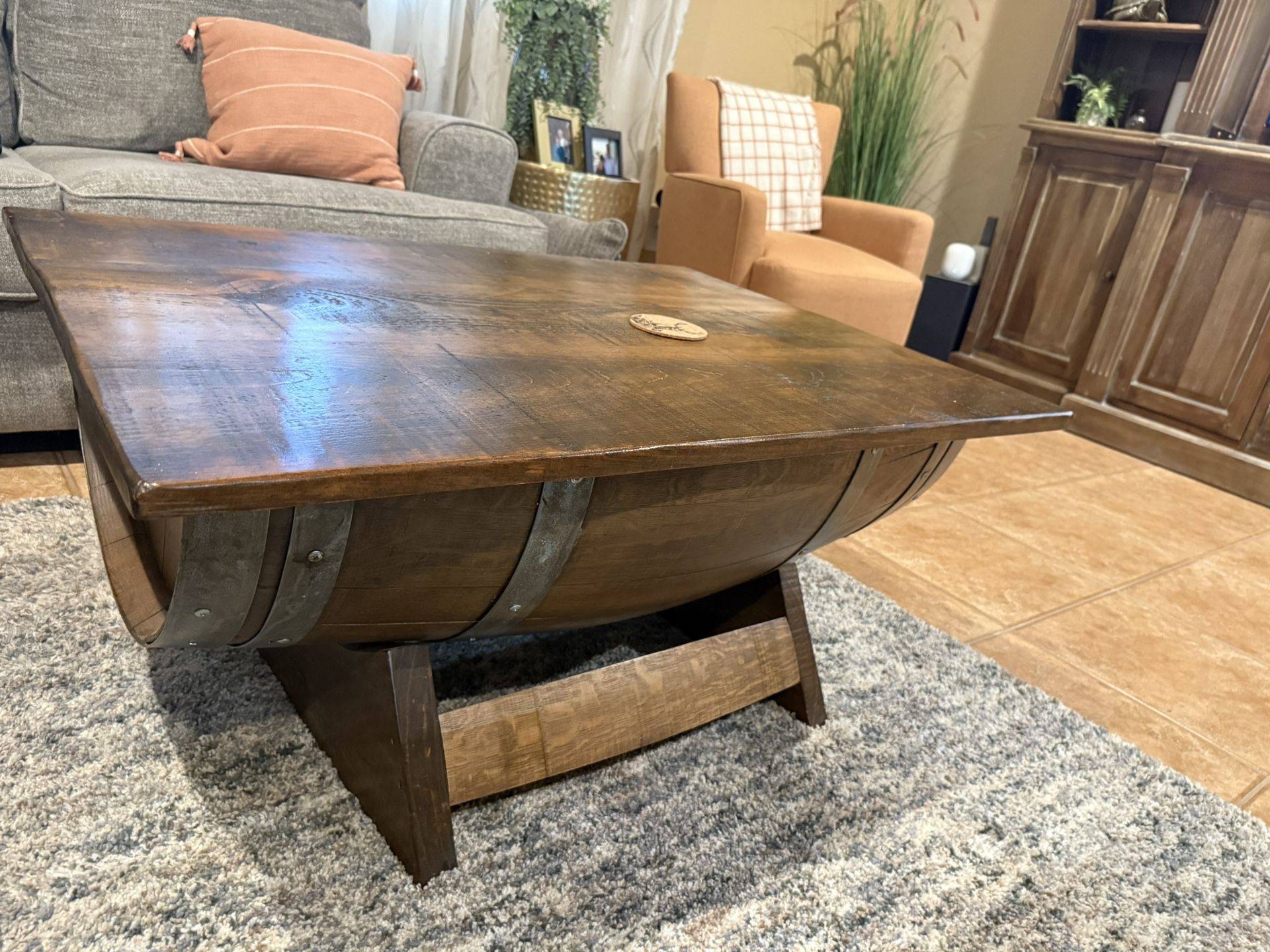 Half Wine/ Whiskey Barrel Table 30x40