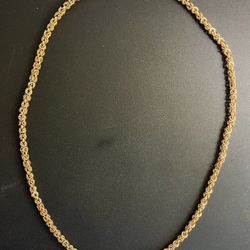 30” Fine Gold Bonded 6mm Round Byzantine Chainmaille Men’s Necklace – 14KB, 57 Grams