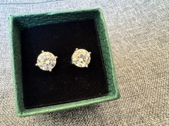 2ct Each Size Moissanite Diamond S925 Sterling Silver Earrings And Certification