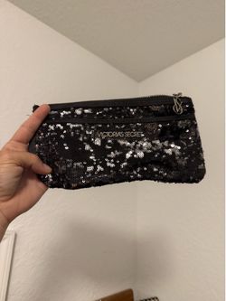 Victoria's Secret Black Sequin Makeup Bag
