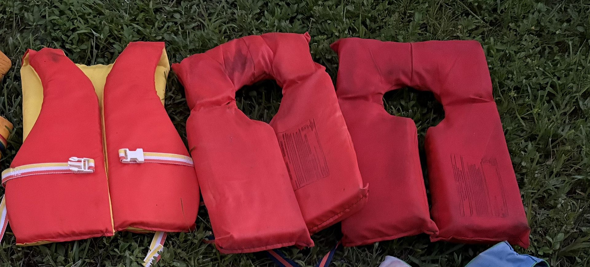 Lot of 3 Life Jackets / Vests – Adult & Kids
