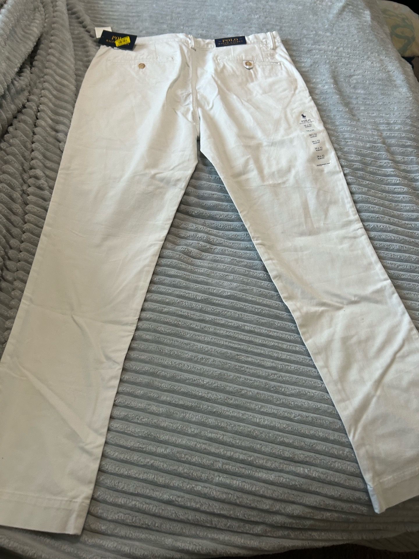 Polo Ralph Lauren Men's Straight-Fit Stretch Chino Pants in white.