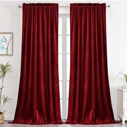Red velvet curtains