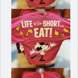 Disney Parks Life is Too Short to Eat,”Food & Wine Festival Spirit Jersey Size Large NWT Serious inquiries only please Low offers will be ignored Pi