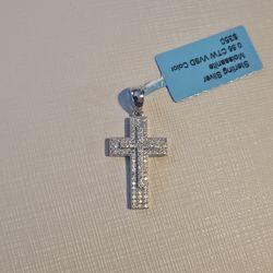 Sterling Silver Moissanite Cross