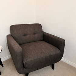 Mid Century Dark Gray Armchair 