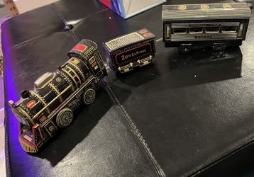 Vintage 1950's NOMURA (TN) Japan Tin Litho Battery Op. ELECTRIC CABLE TRAIN Set