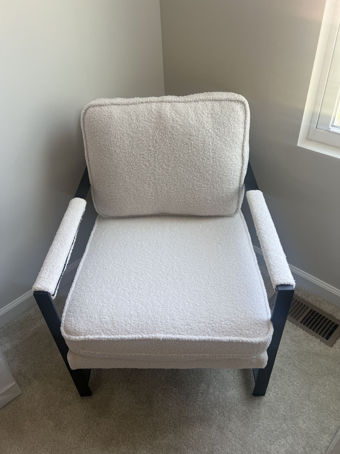 Plush Sherpa Beige Accent Chair