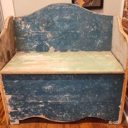 Bench With storage - Solid Wood - Hand made - Distressed 