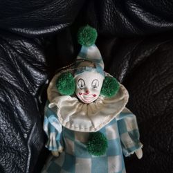 Vintage French pierrot clown doll