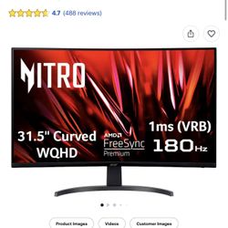 Acer Nitro Gaming 31.5 Curved WQHD 180 Hz