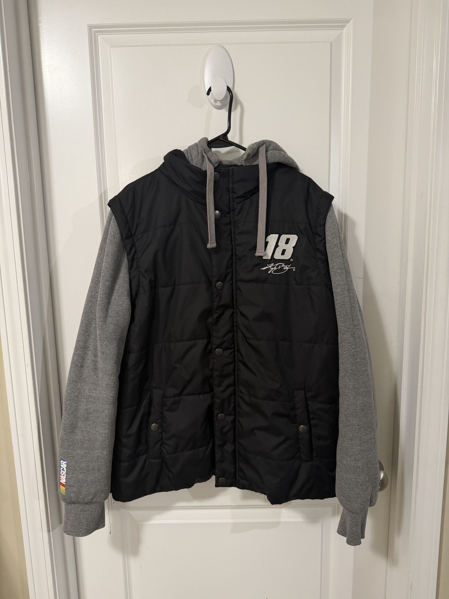 NASCAR Kyle Busch #18 Joe Gibbs Racing Thermal Fleece Vest Hoodie Jacket
