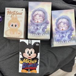 Popmart Genuine Authentic Labubus, SkullPandas,and Disney Plush keycahins