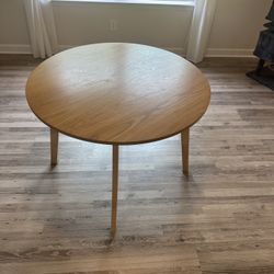 Round Dining Table – Modern Wood, Seats 4 (No Chairs)
