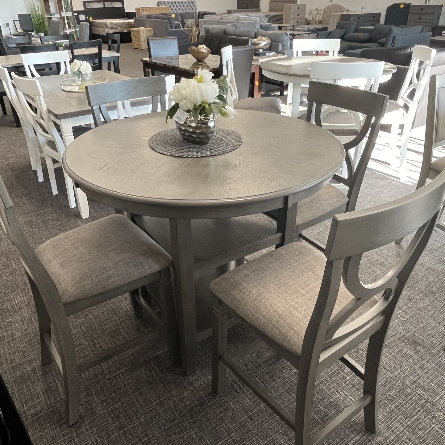 Grey 5pc Dining Table Set 